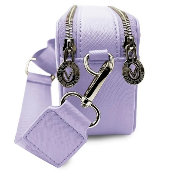 NWT$160 Valentino Orlandi Guitar Strap Crossbody lavender & silver tone hardware - Picture 3 of 7